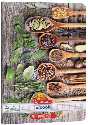 Caiet A5, 80 file, patratele, Spices, diverse modele, Herlitz